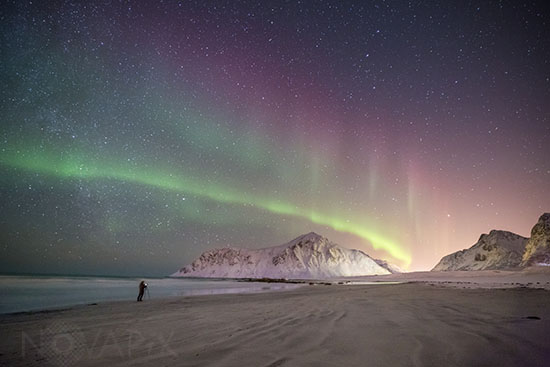 Aurore boréale et Photographe - Norvège