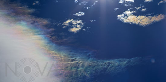 Iridescent clouds