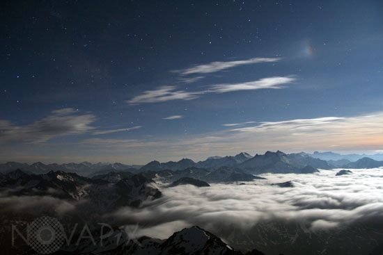 Ciel étoilé, Mer de nuages et Paraselene