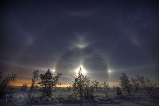 Halo autour de la Lune et Paraselene