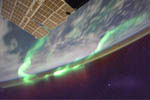 Aurore australe observée depuis la station spatiale