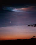 Rocket trail, Moon and Venus