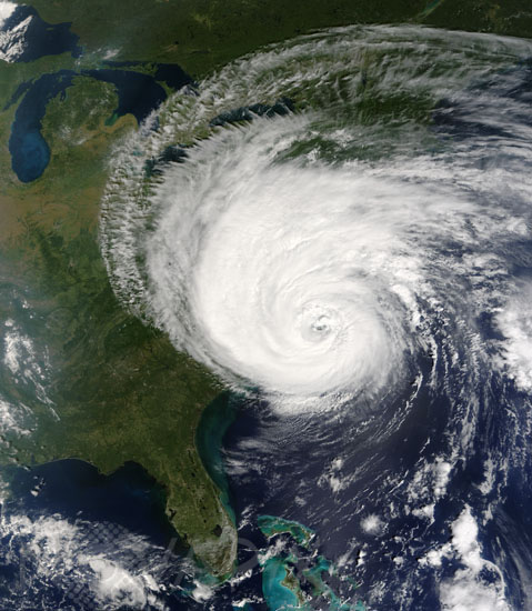 Hurricane Isabel above US east coast 09/2003