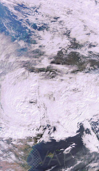 Storm above France seen by satellite. 24/01/2009