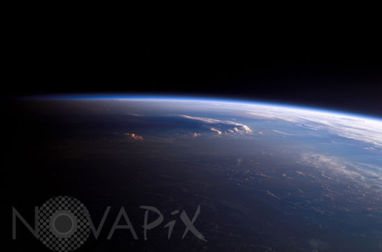Terre vue de la station spatiale internationale.