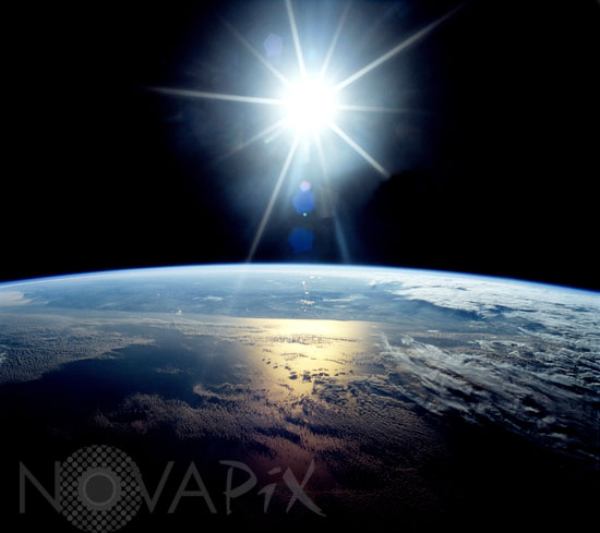 Sun above earth