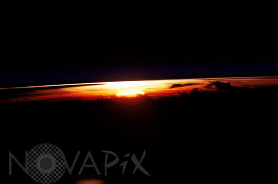 Coucher de soleil vu depuis la navette Columbia