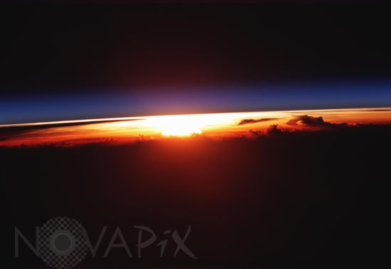 Sunset in earth atmosphere