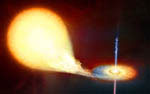 Vue d'artiste d'un microquasar