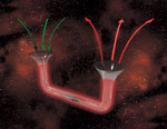 Un vaisseau spatial emprunte un trou de vers