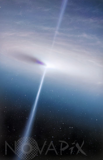 Supermassive black hole. Artwork.