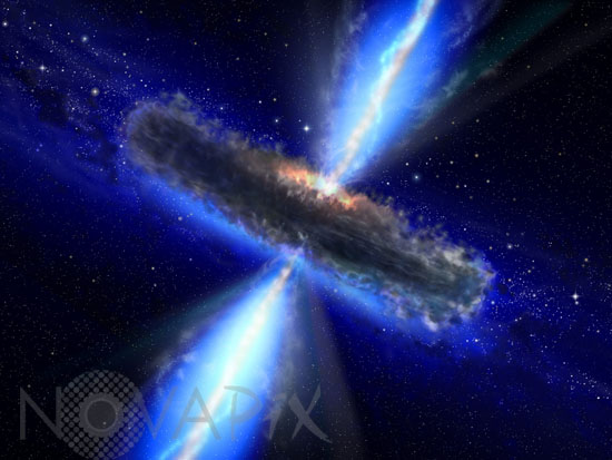 Supermassive black hole. Artwork.