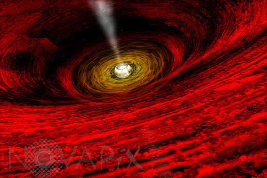 Supermassive black hole. Artwork.