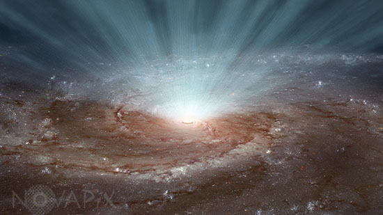 Vent émis par un Trou noir Supermassif - Vue d'artiste