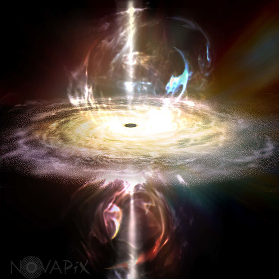 Trou noir au centre d'une galaxie - Vue d'artiste