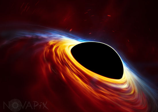Supermassive black hole with torn-apart star