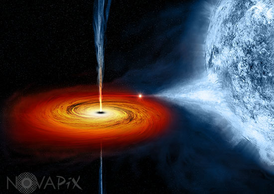 Vue d'artiste de Cygnus X-1