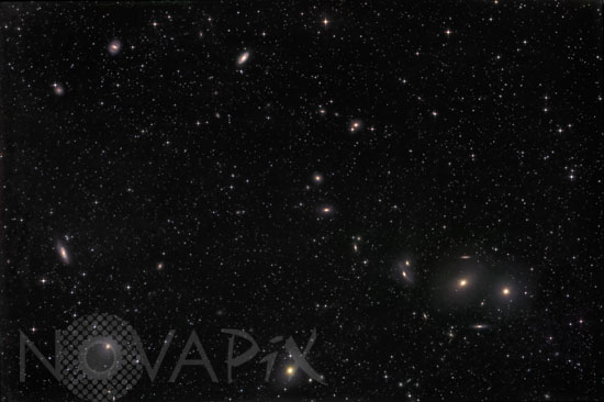 Partie centrale de l'amas de galaxies de la Vierge