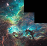 Amas d'étoiles et nébuleuse NGC 2074 dans la Dorade