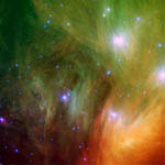 Amas ouvert des Pleiades vu en infrarouge