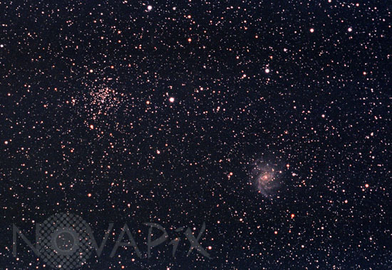 Amas ouvert NGC 6939 et galaxie NGC 6946 dans Céphée