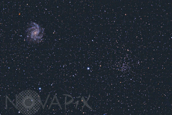 Amas ouvert NGC 6939 et galaxie NGC 6946 dans Céphée