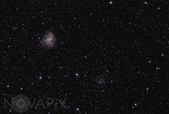 Amas ouvert NGC 6939 et galaxie NGC 6946 dans Céphée