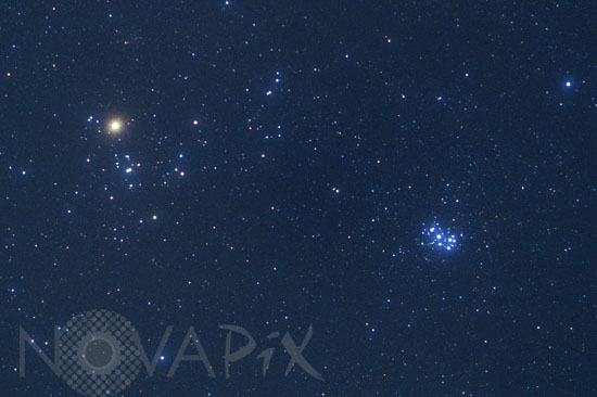 Hyades and Pleiades open clusters