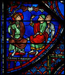 Des savants montrent le ciel à  Charlemagne - Vitrail