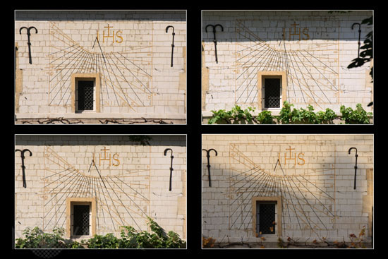 Sundial in four seasons