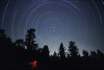 Star trails around north celestial pole