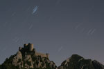 Filé d'étoiles au-dessus du château de Puilaurens
