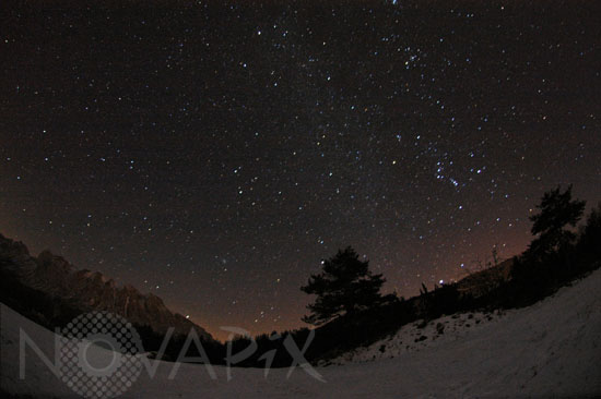 Nuit d'hiver dans les Alpes