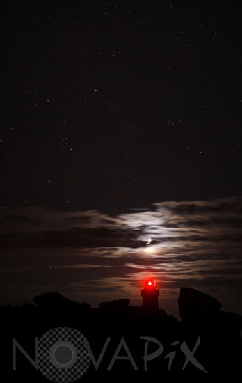 Lune et ciel étoilé