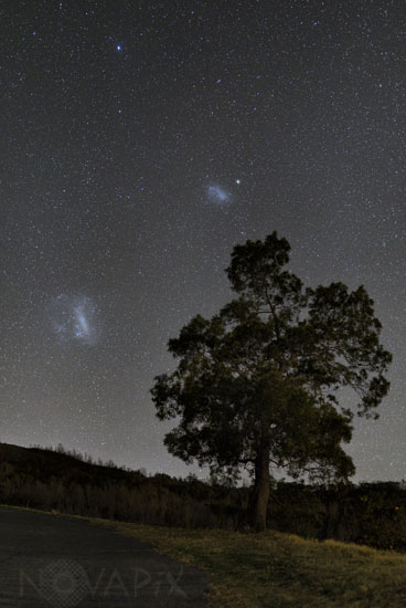 Magellanic clouds seen from Reunion