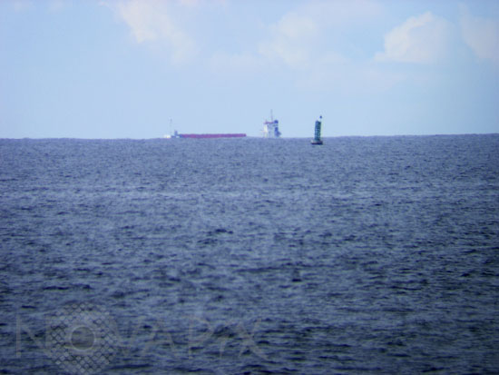 Bateau à  l'horizon - Courbure de la Terre