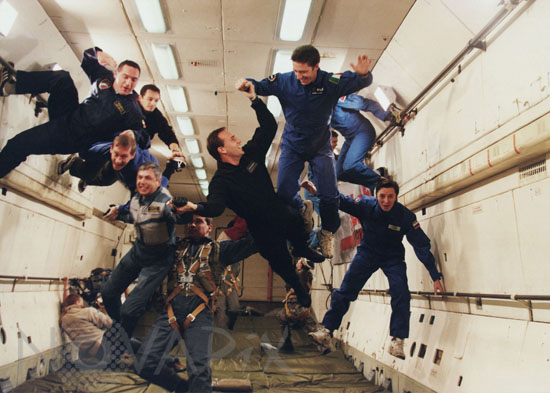 Astronauts training in zero G