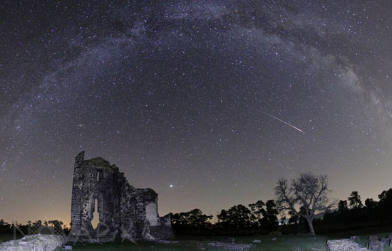 Milky Way and Perseid meteor