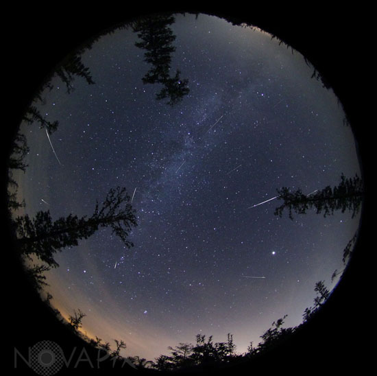 Milky Way and Perseid meteors