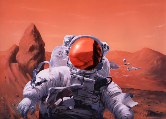 Astronaute sur Mars - Illustration