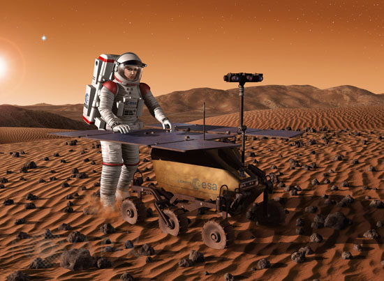 Astronaute européenne sur Mars - Illustration