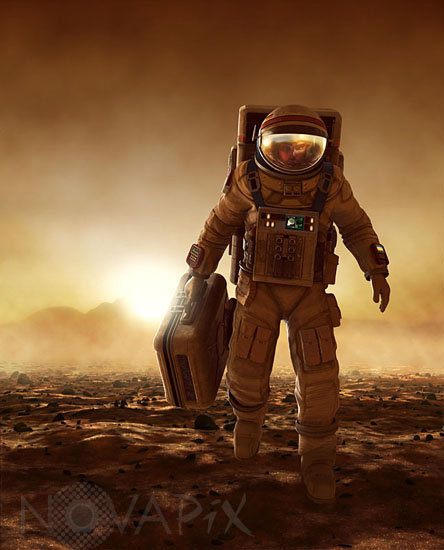 Astronaut on Mars - Illustration
