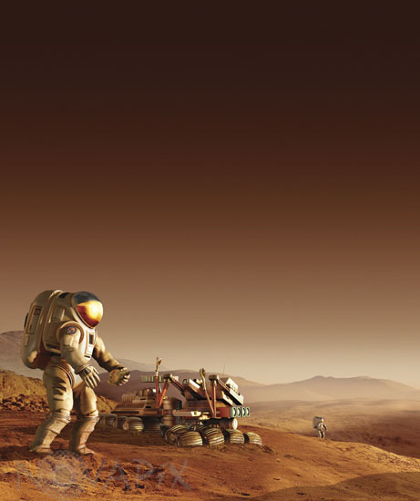 Astronautes sur Mars - Illustration