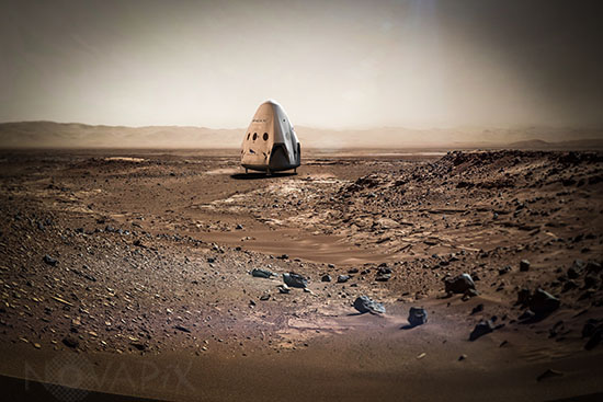 SpaceX's Dragon capsule on Mars