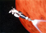 Mission habitée vers Mars - Vue d'artiste