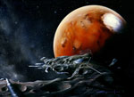 Base sur un asteroïde - Illustration