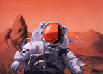 Astronaute sur Mars - Illustration