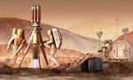 Astronautes sur Mars - Illustration
