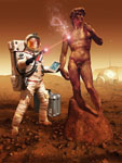Astronaute sur Mars - Illustration