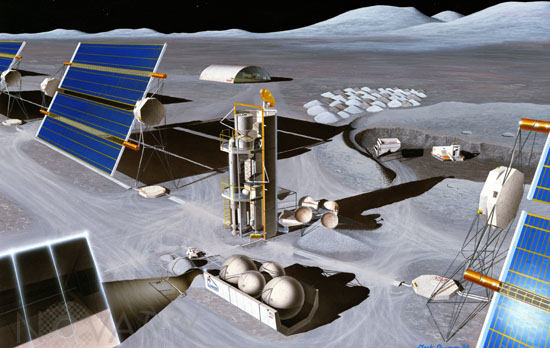 Lunar oxygen factory - Artist view